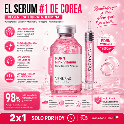 Pink Vitamin Glow Pro™ Sérum Energizante con PDRN y Vitamina B12