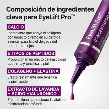 EyeLift Pro™ — Crema Coreana Anti-Ojeras con Calcio, Péptidos y Colágeno